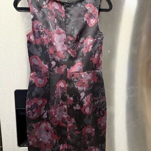 Ann Taylor Elegant Black and Purple Sheath Dress  
Size M